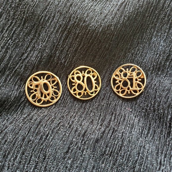 Vintage Gold Tone Number 79,80, and 81 Pins - Picture 4 of 9